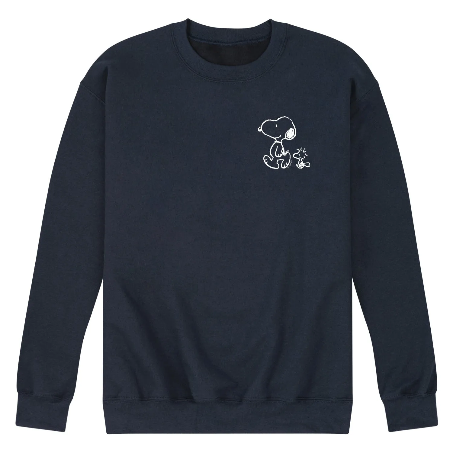 Peanuts - Snoopy Woodstock Walk White Ink - Men's Long Sleeve Crew Fleece Sweatshirt sold by Zulily product image thumbnail 4