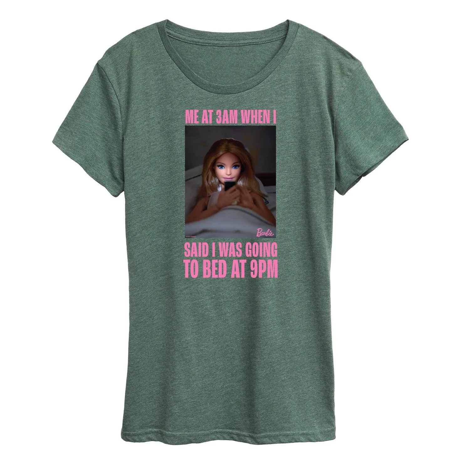 Barbie - Bedtime Meme - Women's Short Sleeve Graphic T-Shirt sold by Zulily