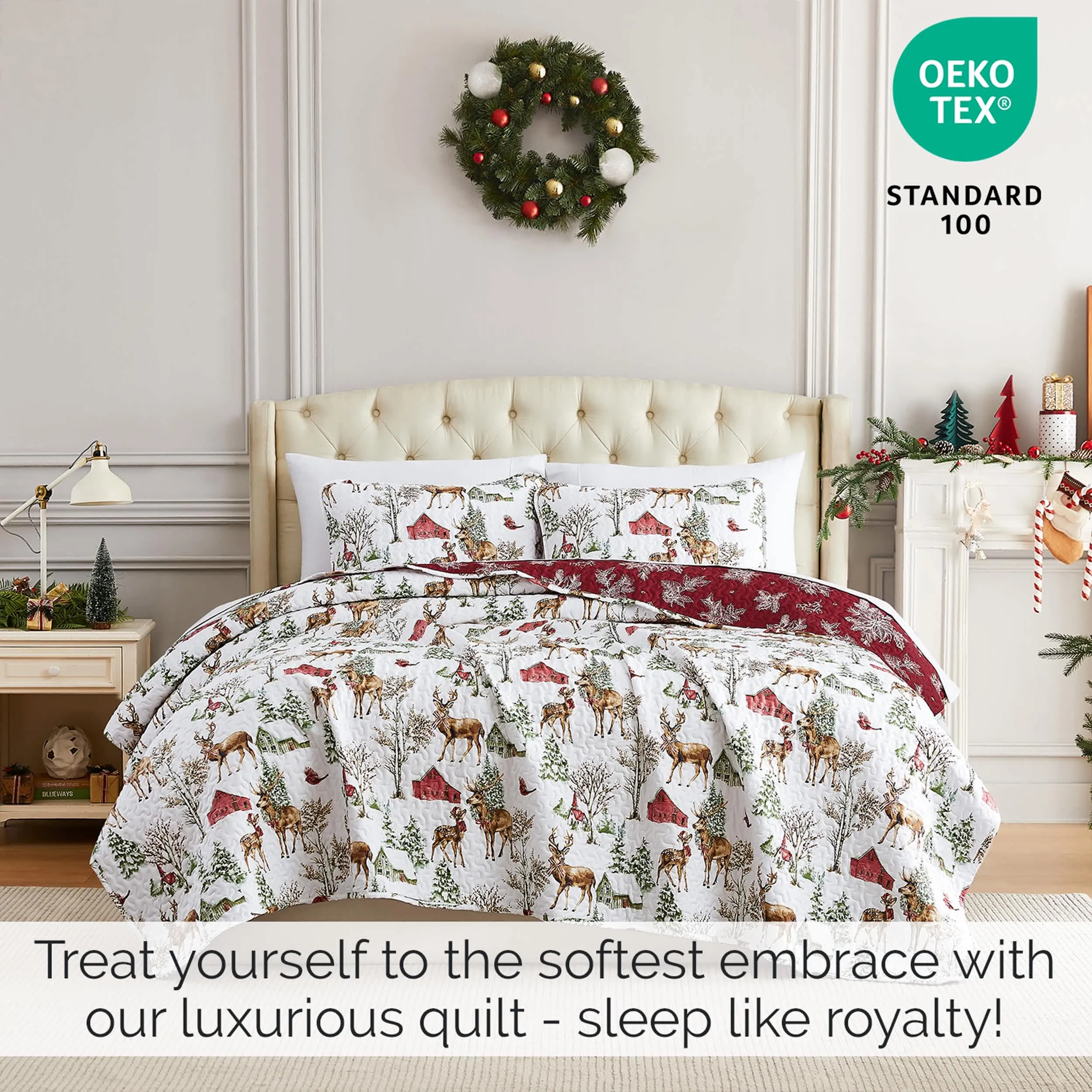 Southshore Fine Linens White Christmas Oversized Quilt Set sold by Zulily product image thumbnail 2
