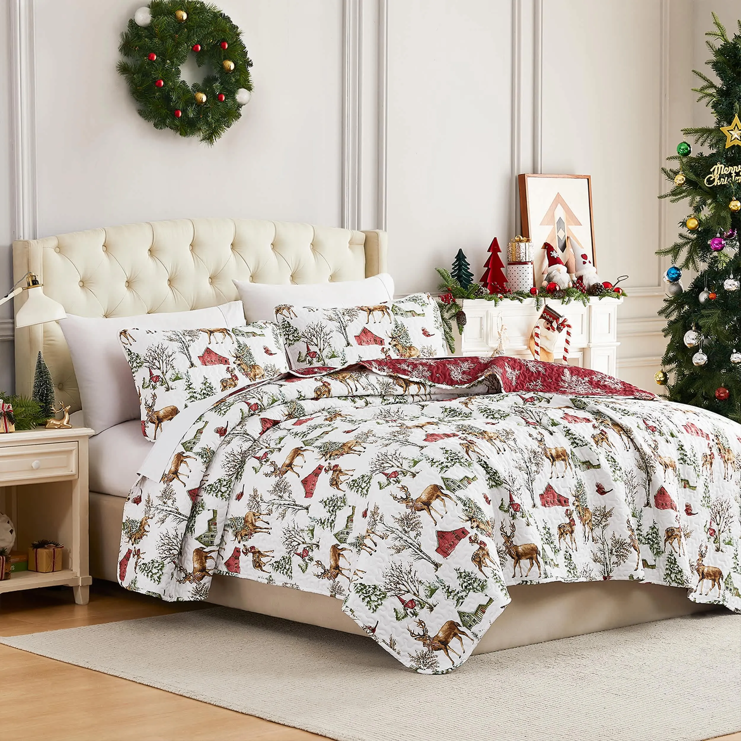 Southshore Fine Linens White Christmas Oversized Quilt Set sold by Zulily product image thumbnail 3