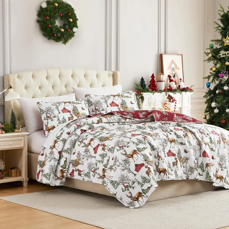 Southshore Fine Linens White Christmas Oversized Quilt Set sold by Zulily