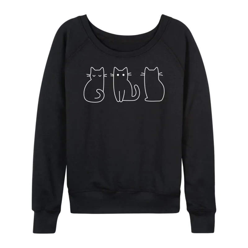 Instant Message - Cat Outlines - Women's French Terry Long Sleeve Pullover sold by Zulily
