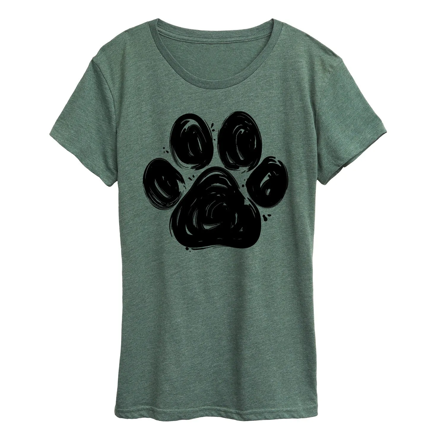 Instant Message - Brushstroke Paw Print - Women's Short Sleeve Graphic T-Shirt sold by Zulily