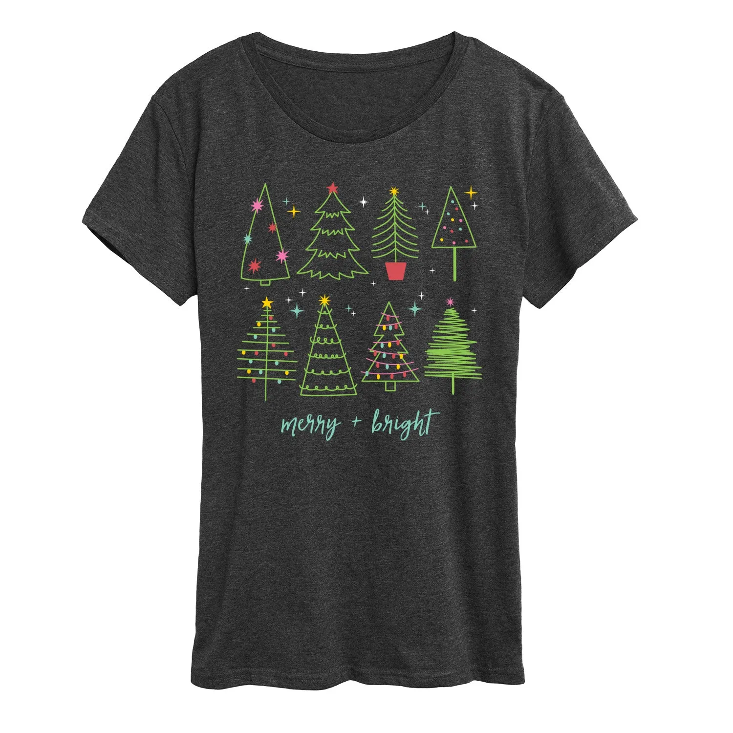 Instant Message - Christmas Trees - Women's Short Sleeve Graphic T-shirt sold by Zulily product image thumbnail 4