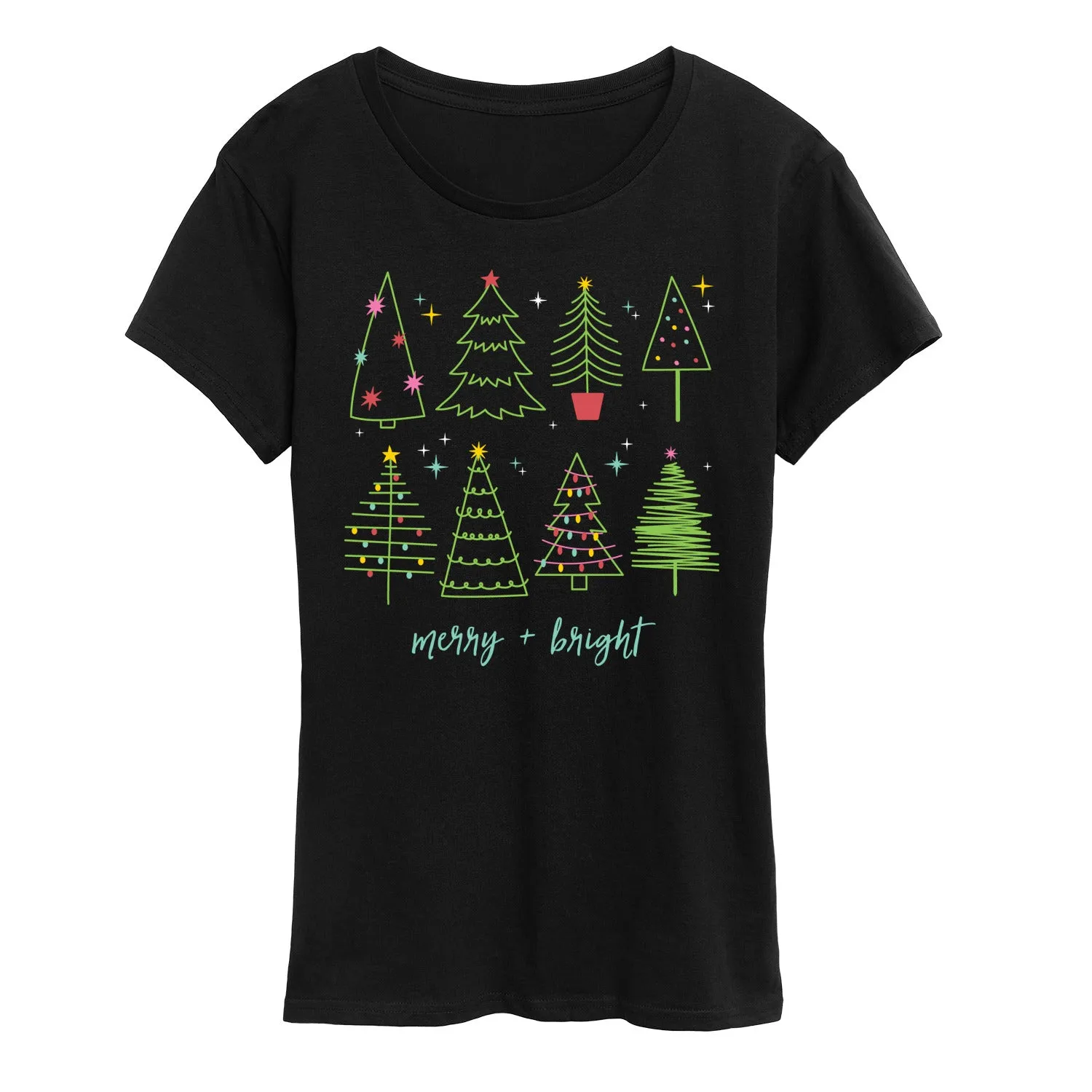 Instant Message - Christmas Trees - Women's Short Sleeve Graphic T-shirt sold by Zulily product image thumbnail 2