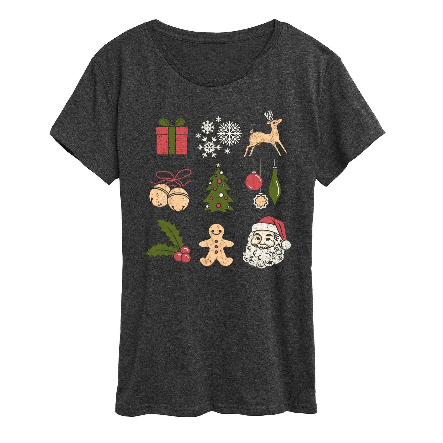 Instant Message - Christmas Icon Grid - Women's Short Sleeve Graphic T-shirt sold by Zulily product image thumbnail 4