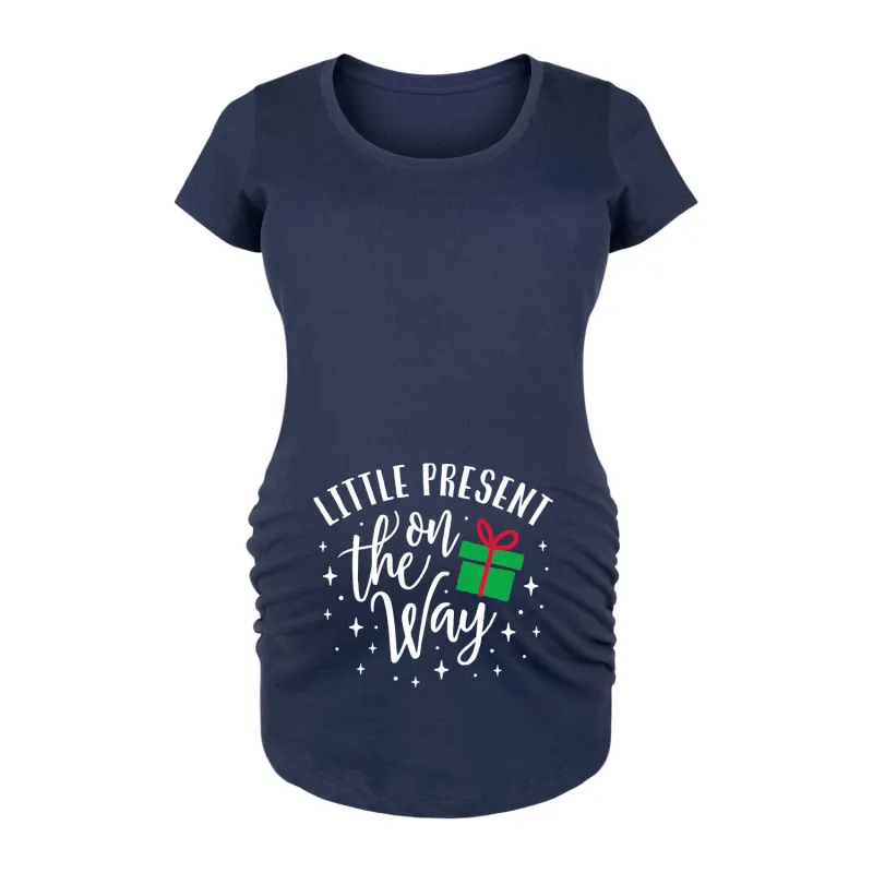 Bloom Maternity - Little Present On The Way Belly - Maternity Scoop Neck Graphic T-Shirt sold by Zulily