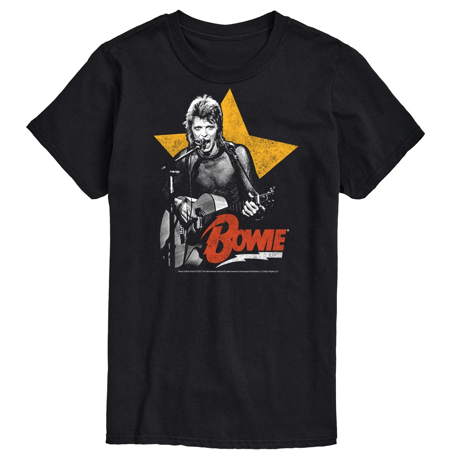 David Bowie - Bowie Guitar With Star - Men's Short Sleeve Graphic T-Shirt sold by Zulily