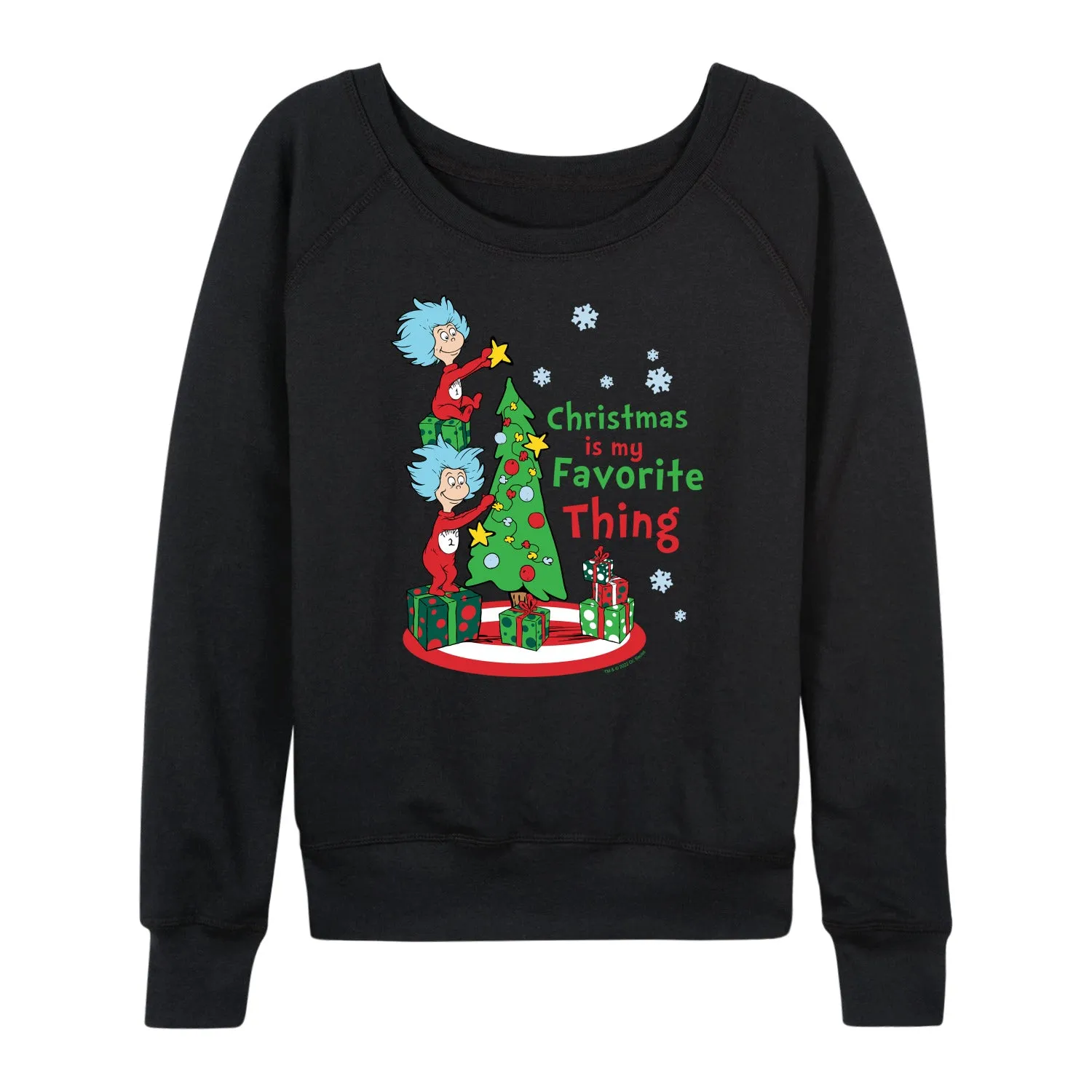 Cat in the Hat - Christmas Is A Family Thing - Women's Raglan Graphic T-Shirt sold by Zulily