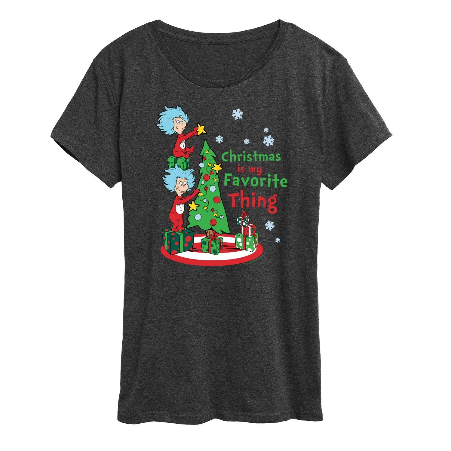 Cat in the Hat - Christmas Is A Family Thing - Women's Short Sleeve Graphic T-Shirt sold by Zulily product image thumbnail 3