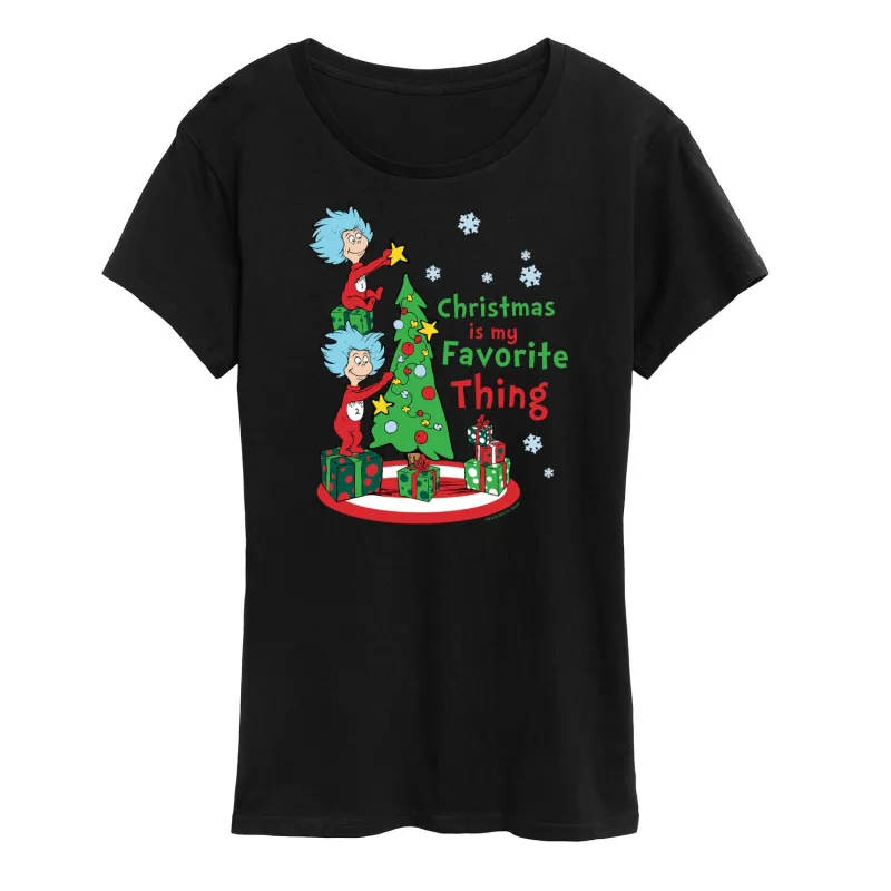Cat in the Hat - Christmas Is A Family Thing - Women's Short Sleeve Graphic T-Shirt sold by Zulily