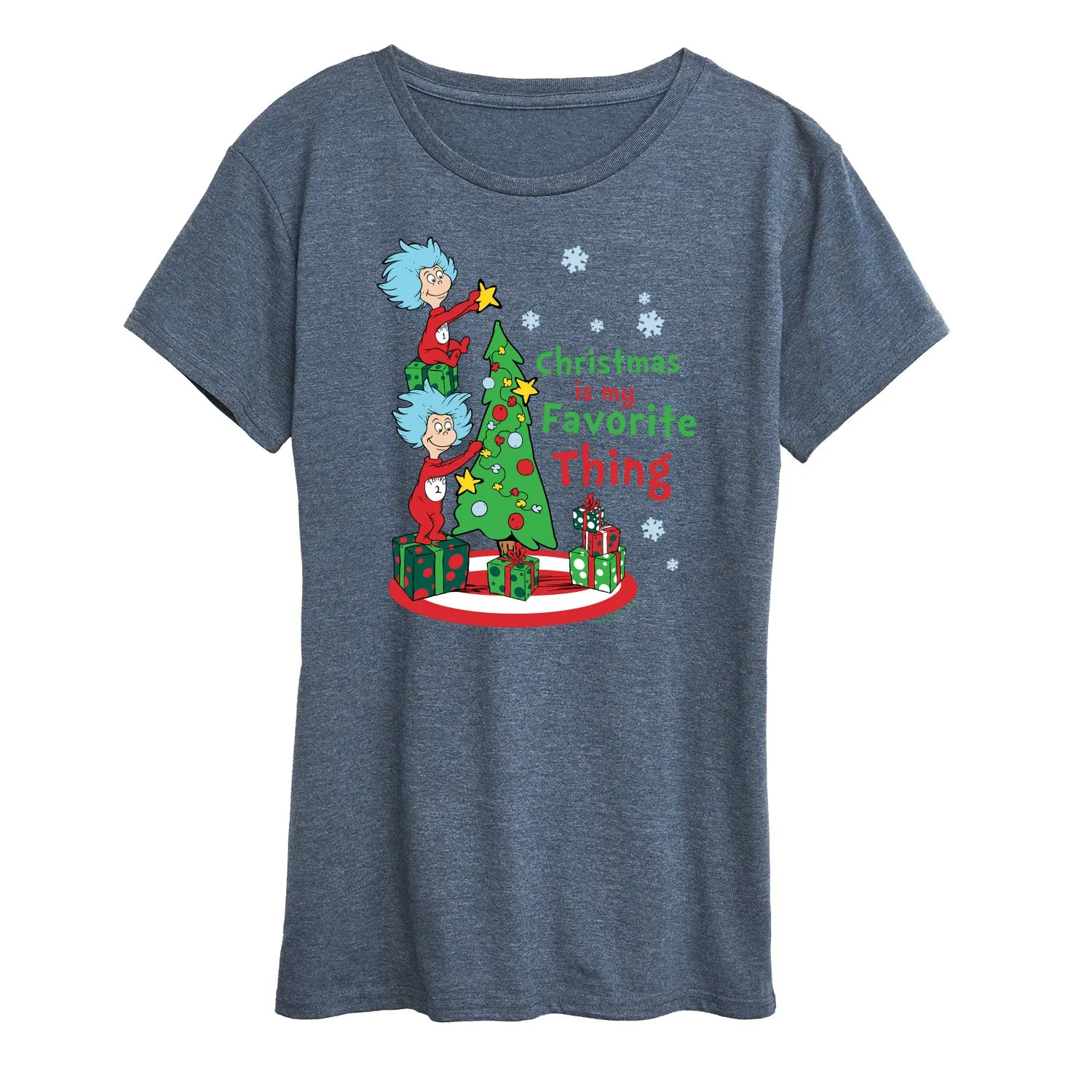 Cat in the Hat - Christmas Is A Family Thing - Women's Short Sleeve Graphic T-Shirt sold by Zulily product image thumbnail 2