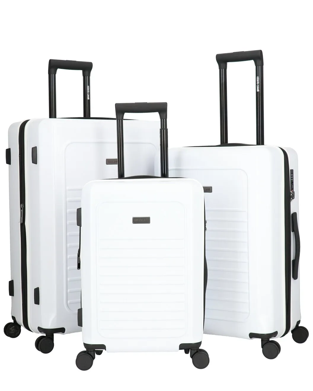 Roberto Cavalli Luxury 3 Piece Luggage Set, Expandable Hard Shell Suitcases with 8 Spinner Wheels sold by Zulily