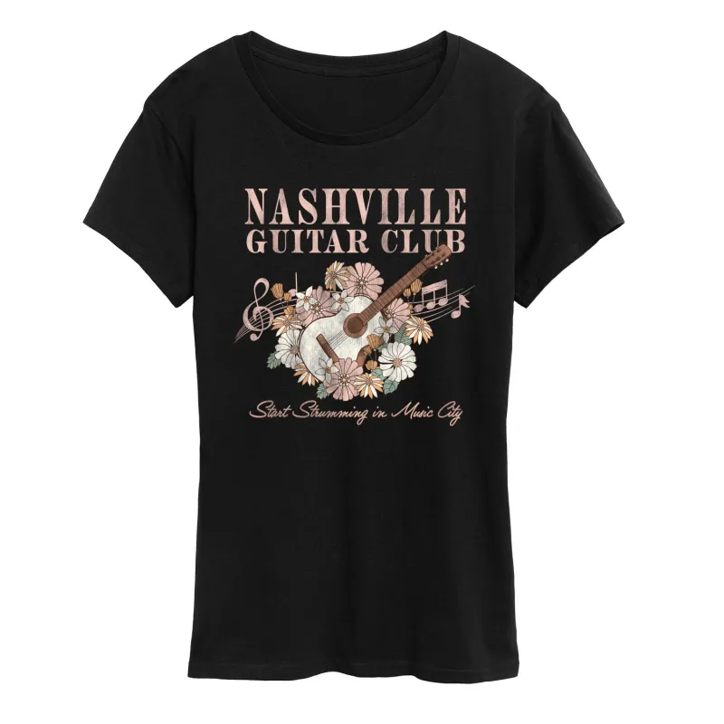 Instant Message - Nashville Guitar - Women's Short Sleeve Graphic T-Shirt sold by Zulily