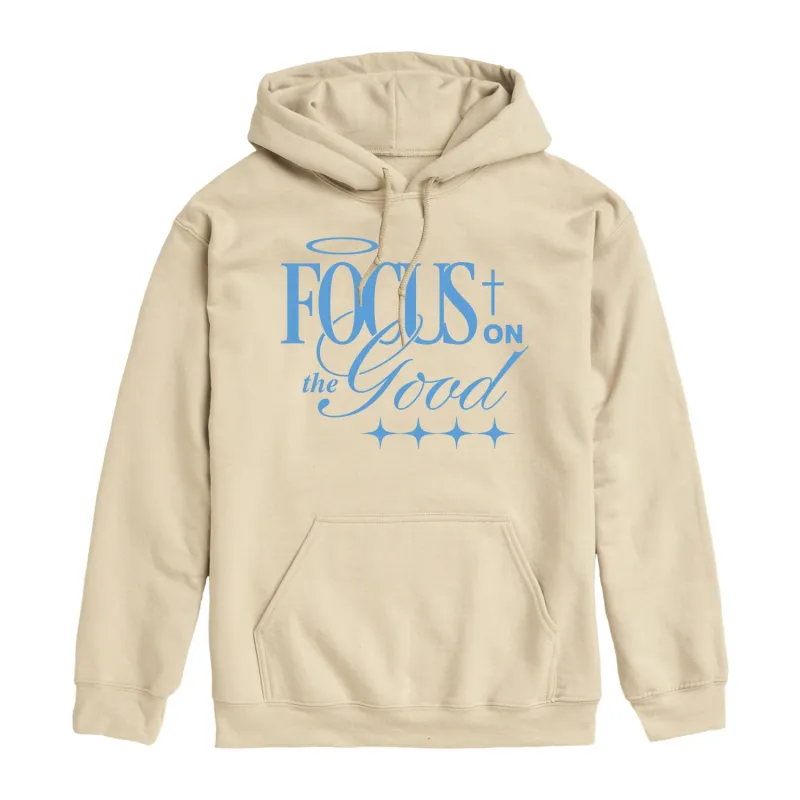 Instant Message - Focus On The Good - Men's Long Sleeve Fleece Pullover Hoodie sold by Zulily