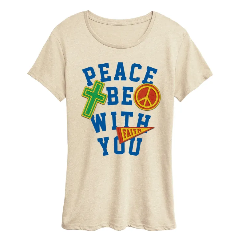 Instant Message - Peace Be With You - Women's Short Sleeve Graphic T-Shirt sold by Zulily