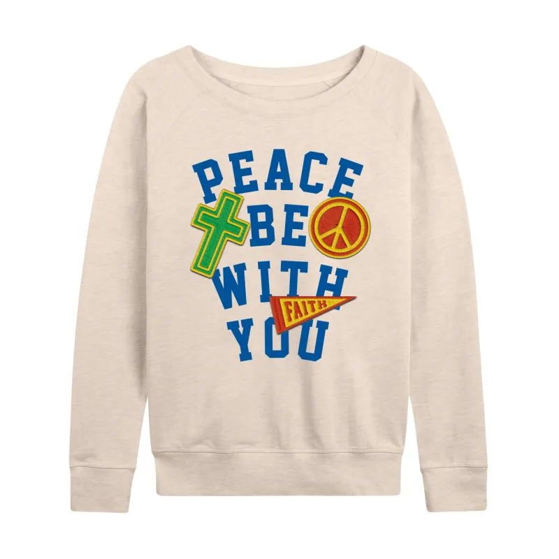 Instant Message - Peace Be With You - Women's French Terry Long Sleeve Pullover sold by Zulily