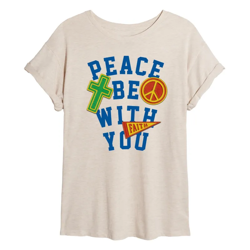 Instant Message - Peace Be With You - Women's Oversized Graphic T-Shirt sold by Zulily