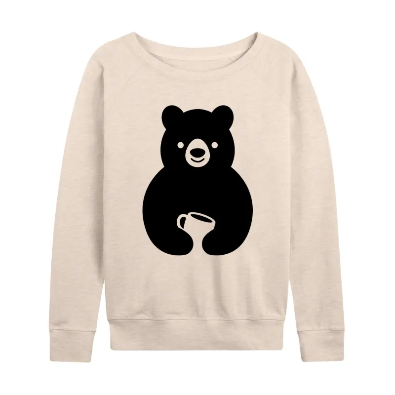 Instant Message - Coffee Bear - Women's French Terry Long Sleeve Pullover sold by Zulily