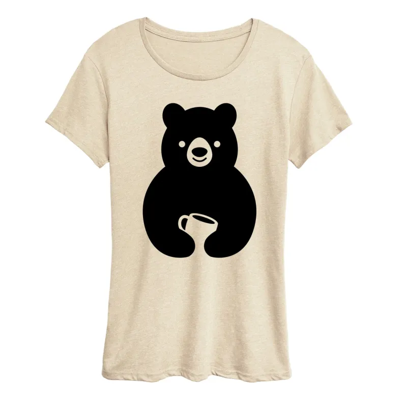 Instant Message - Coffee Bear - Women's Short Sleeve Graphic T-Shirt made by Zulily