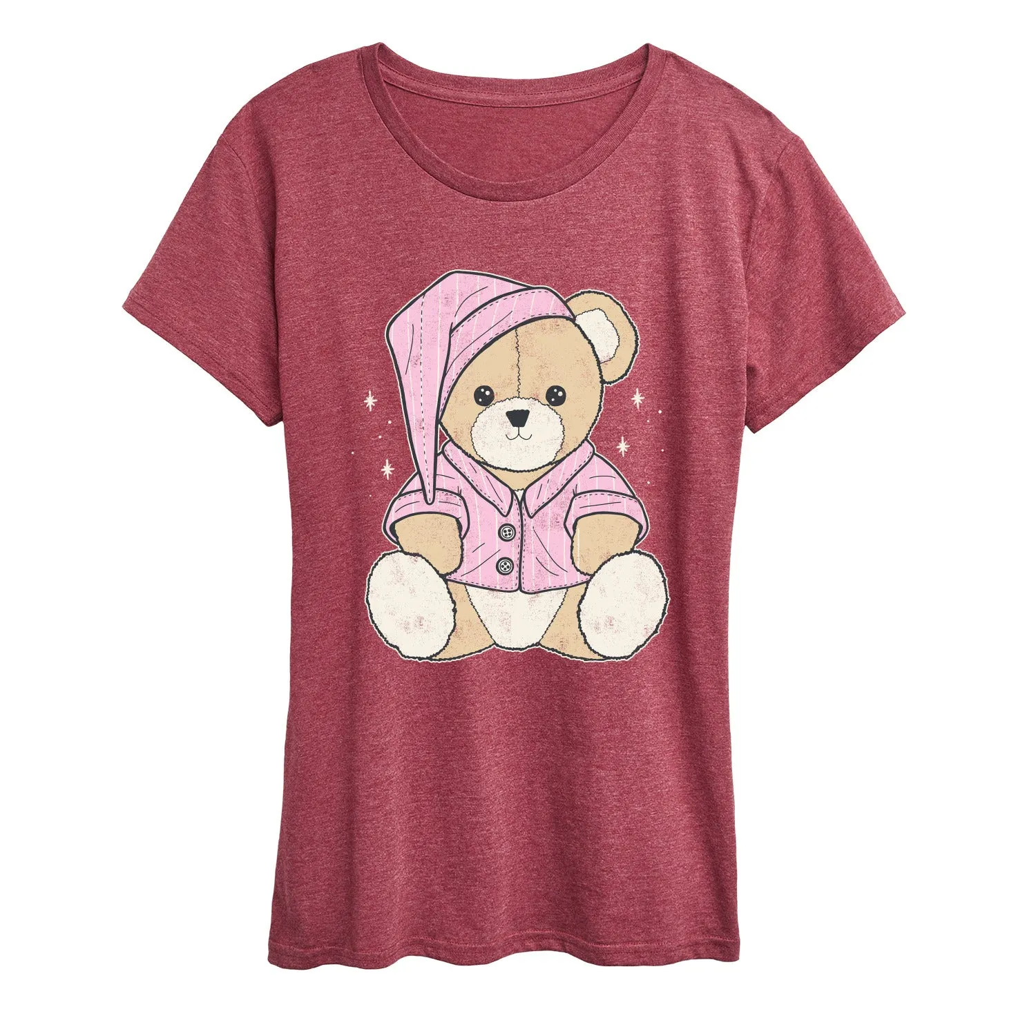 Instant Message - Teddy Bear In PJs - Women's Short Sleeve Graphic T-Shirt sold by Zulily product image thumbnail 4