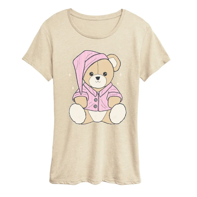 Instant Message - Teddy Bear In PJs - Women's Short Sleeve Graphic T-Shirt sold by Zulily
