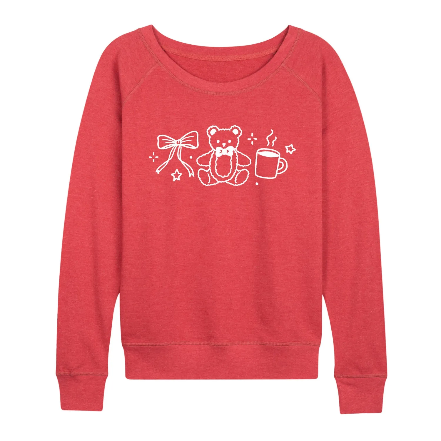 Instant Message - Teddy Bow Coffee - Women's French Terry Long Sleeve Pullover sold by Zulily