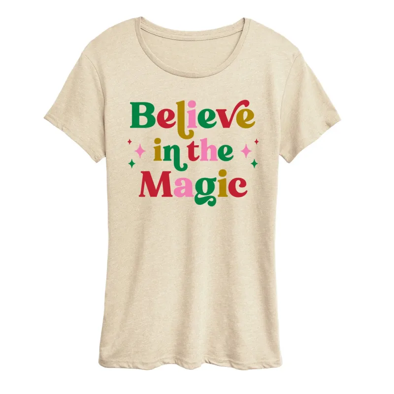 Instant Message - Believe In The Magic - Women's Short Sleeve Graphic T-Shirt sold by Zulily