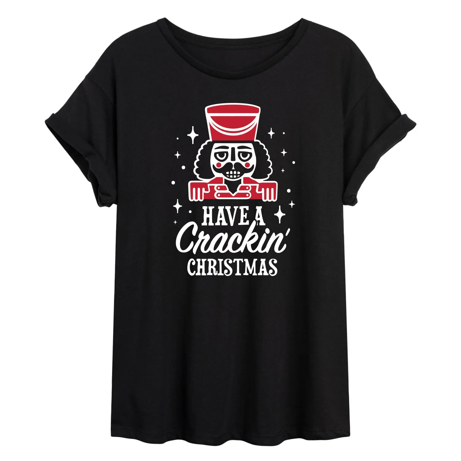 Instant Message - Crackin Christmas - Women's Oversized Graphic T-Shirt sold by Zulily