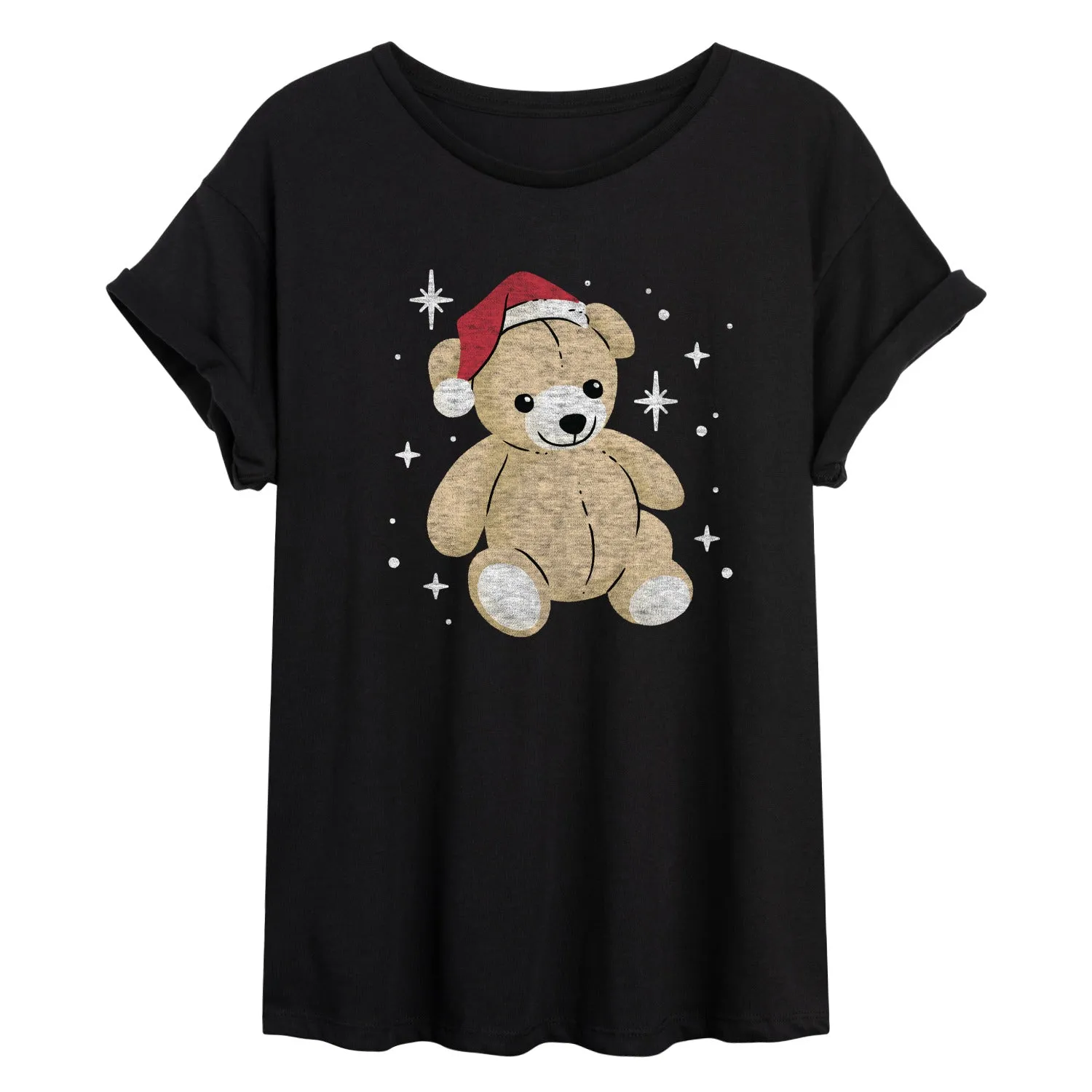 Instant Message - Christmas Teddy Bear - Women's Oversized Graphic T-Shirt sold by Zulily product image thumbnail 2