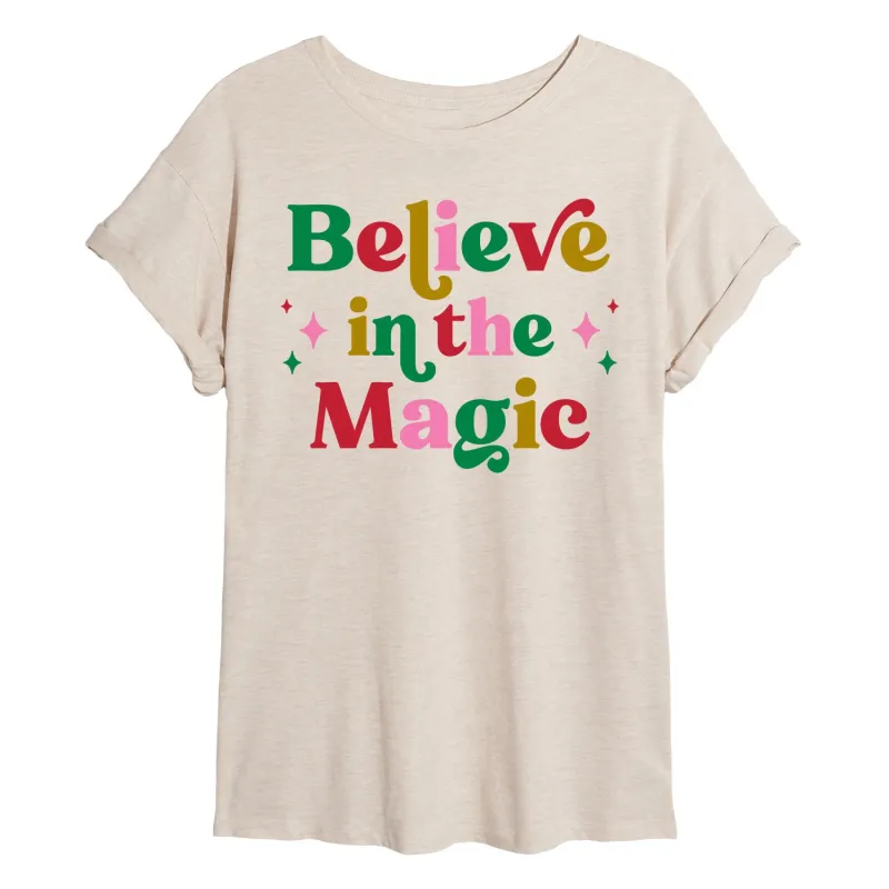 Instant Message - Believe In The Magic - Women's Oversized Graphic T-Shirt sold by Zulily