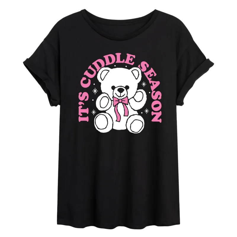 Instant Message - Its Cuddle Season - Women's Oversized Graphic T-Shirt sold by Zulily