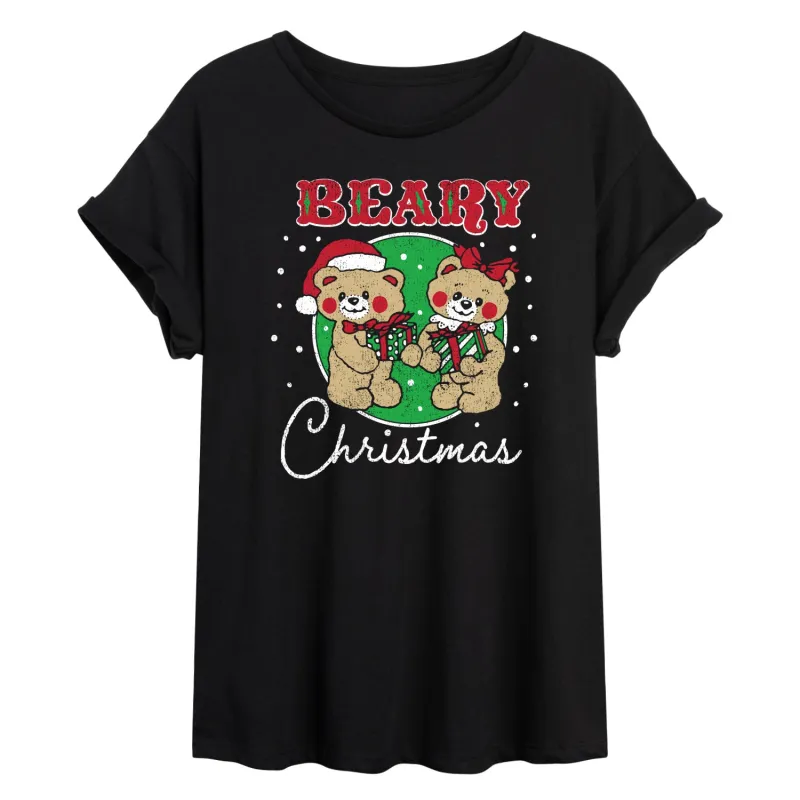 Instant Message - Beary Christmas - Women's Oversized Graphic T-Shirt sold by Zulily