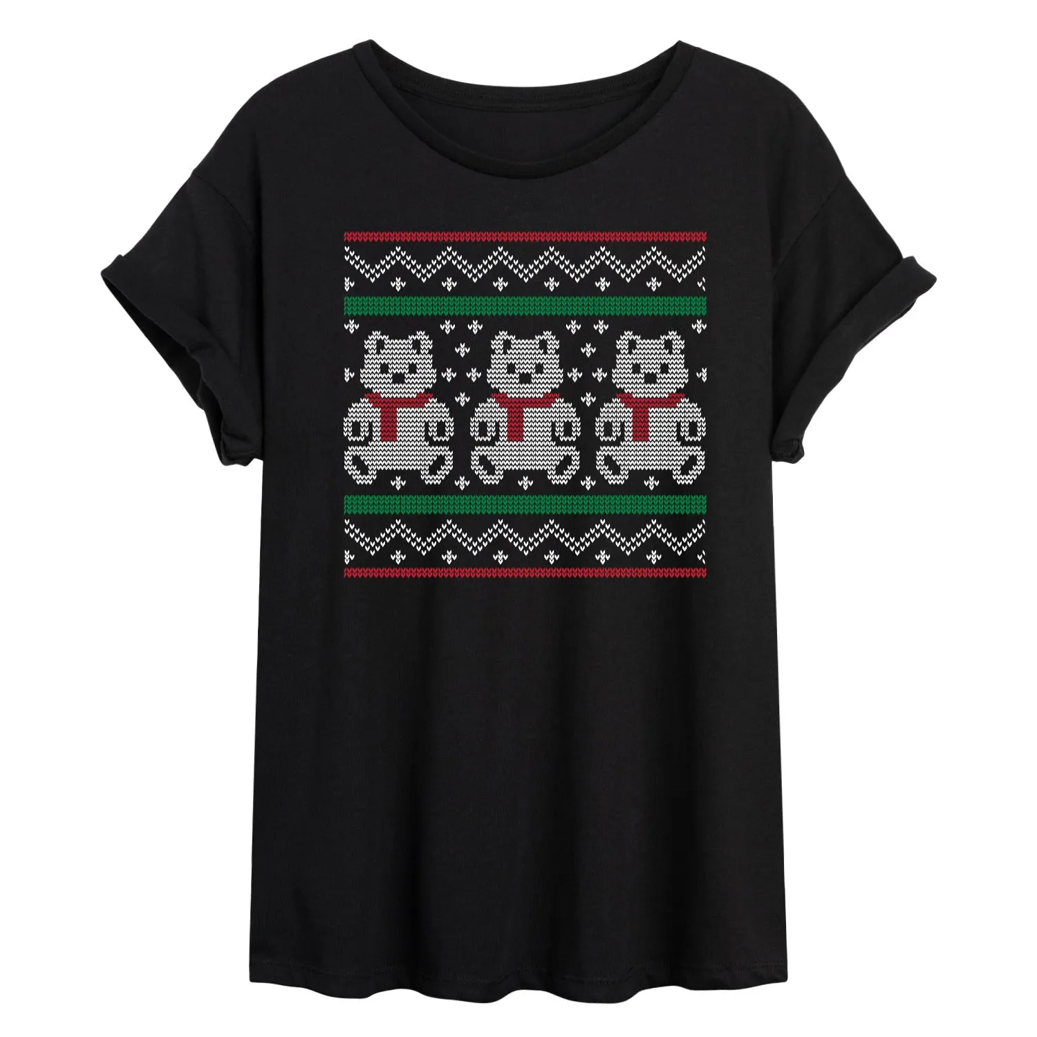 Instant Message - Teddy Bear Ugly Sweater - Women's Oversized Graphic T-Shirt sold by Zulily