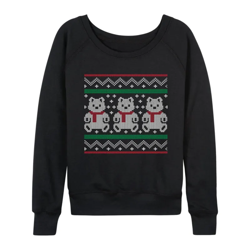 Instant Message - Teddy Bear Ugly Sweater - Women's French Terry Long Sleeve Pullover made by Zulily