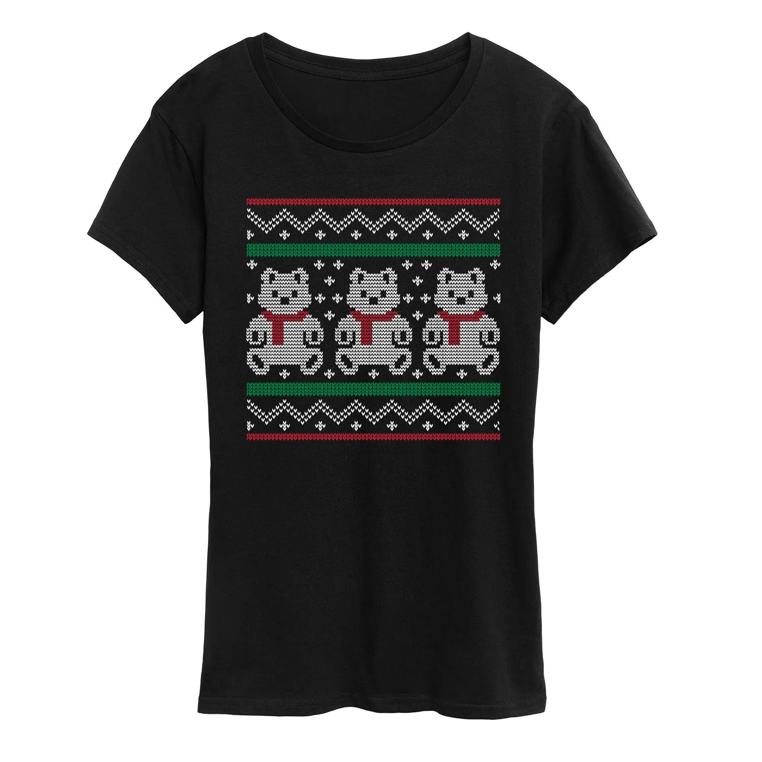 Instant Message - Teddy Bear Ugly Sweater - Women's Short Sleeve Graphic T-Shirt sold by Zulily