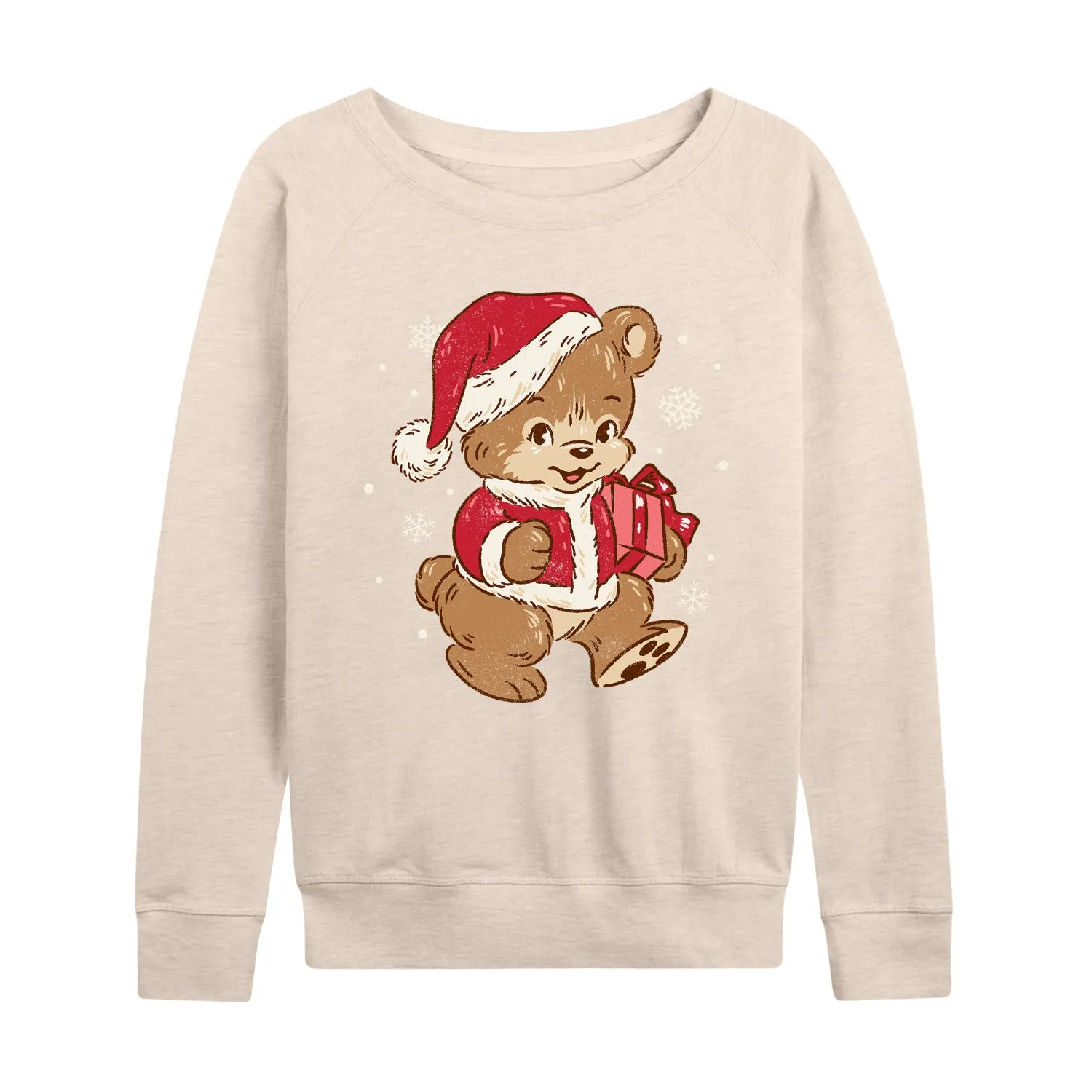 Instant Message - Santa Teddy Bear - Women's French Terry Long Sleeve Pullover sold by Zulily