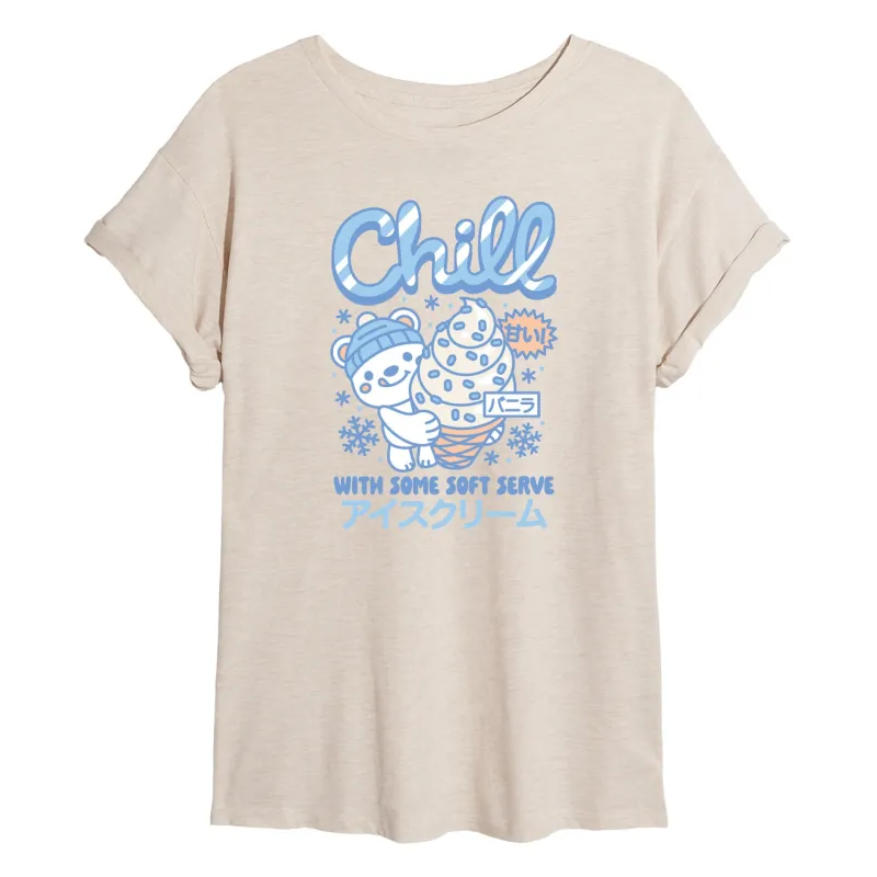 Instant Message - Polar Bear Ice Cream - Women's Oversized Graphic T-Shirt sold by Zulily