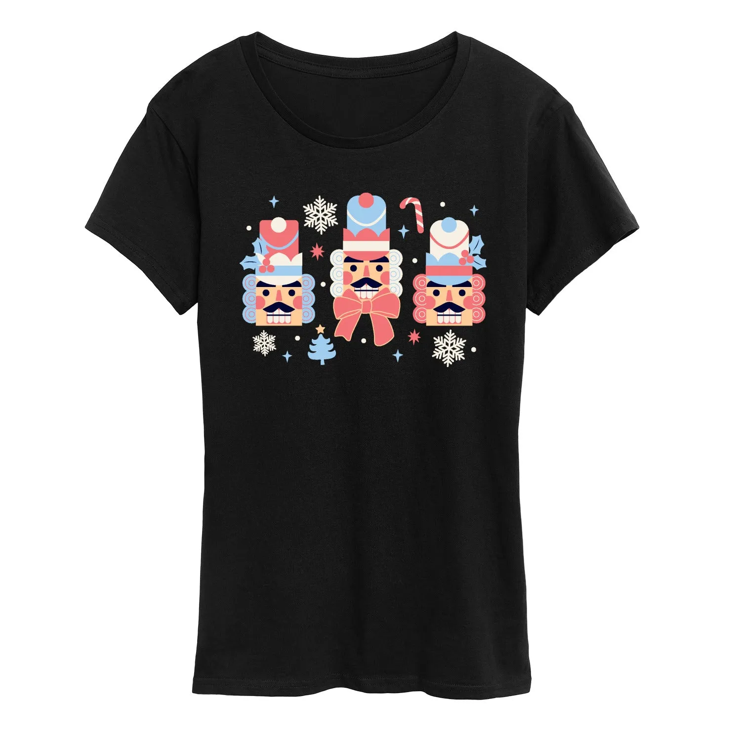 Instant Message - Winter Nutcracker Heads - Women's Short Sleeve Graphic T-Shirt sold by Zulily