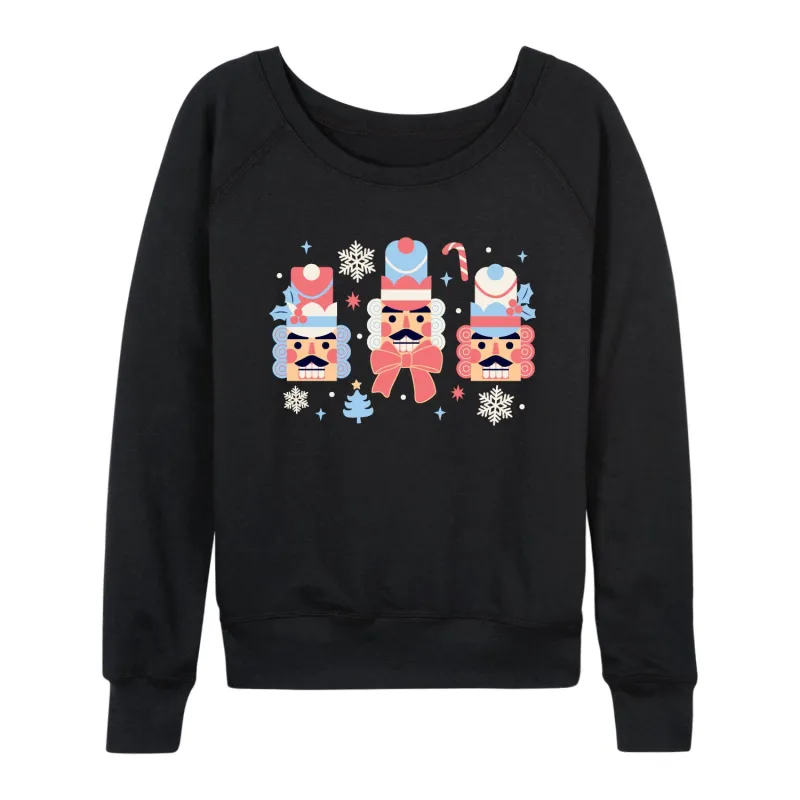 Instant Message - Winter Nutcracker Heads - Women's French Terry Long Sleeve Pullover sold by Zulily