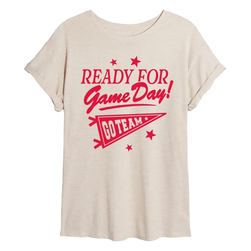 Instant Message - Ready For Game Day - Women's Oversized Graphic T-Shirt sold by Zulily