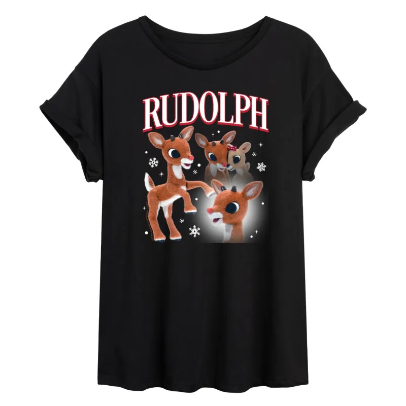 Rudolph - Rudolph Bootleg - Women's Oversized Graphic T-Shirt sold by Zulily