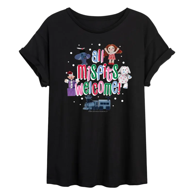 Rudolph - All Misfits Welcome - Women's Oversized Graphic T-Shirt sold by Zulily