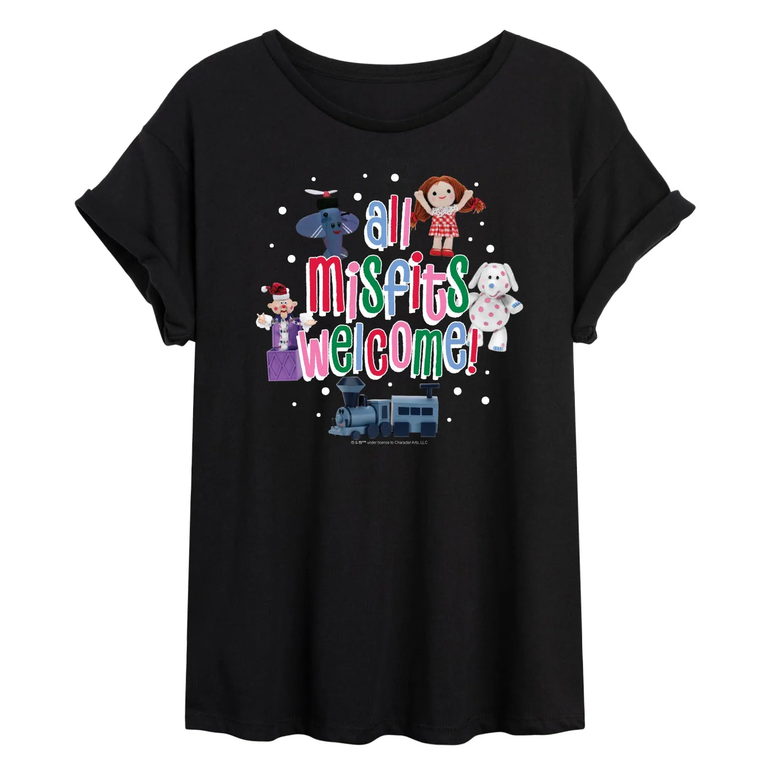 Rudolph - All Misfits Welcome - Women's Oversized Graphic T-Shirt sold by Zulily