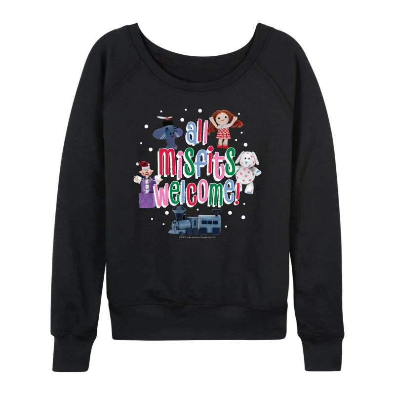 Rudolph - All Misfits Welcome - Women's French Terry Long Sleeve Pullover sold by Zulily