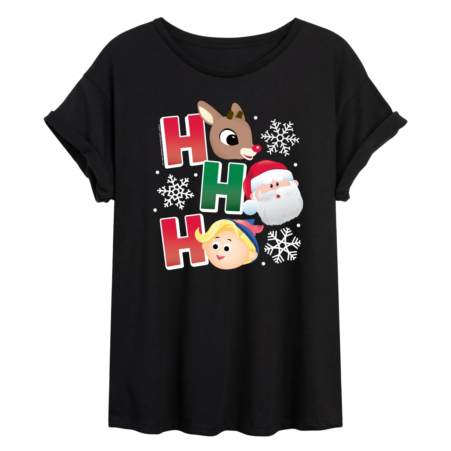 Rudolph - Rudolph Ho Ho Ho - Women's Oversized Graphic T-Shirt sold by Zulily