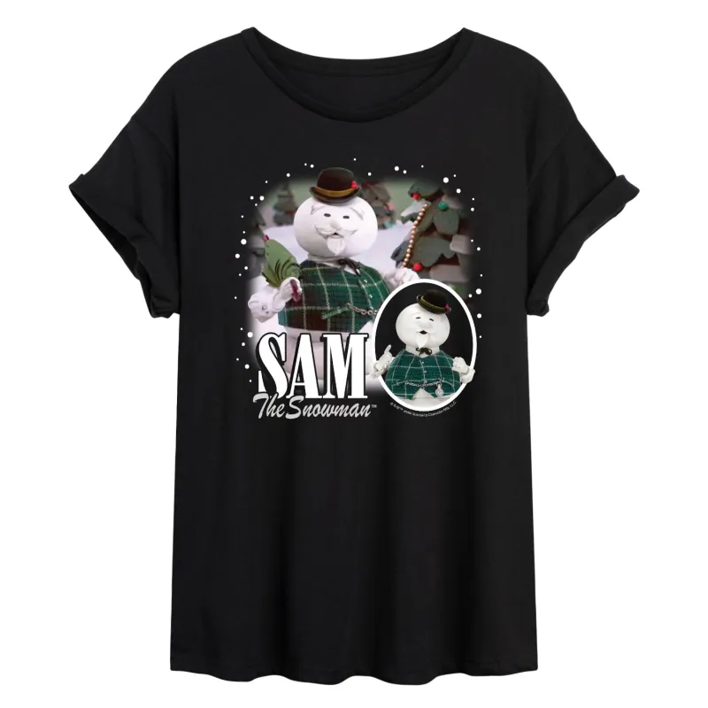 Rudolph - Sam The Snowman Bootleg - Women's Oversized Graphic T-Shirt sold by Zulily