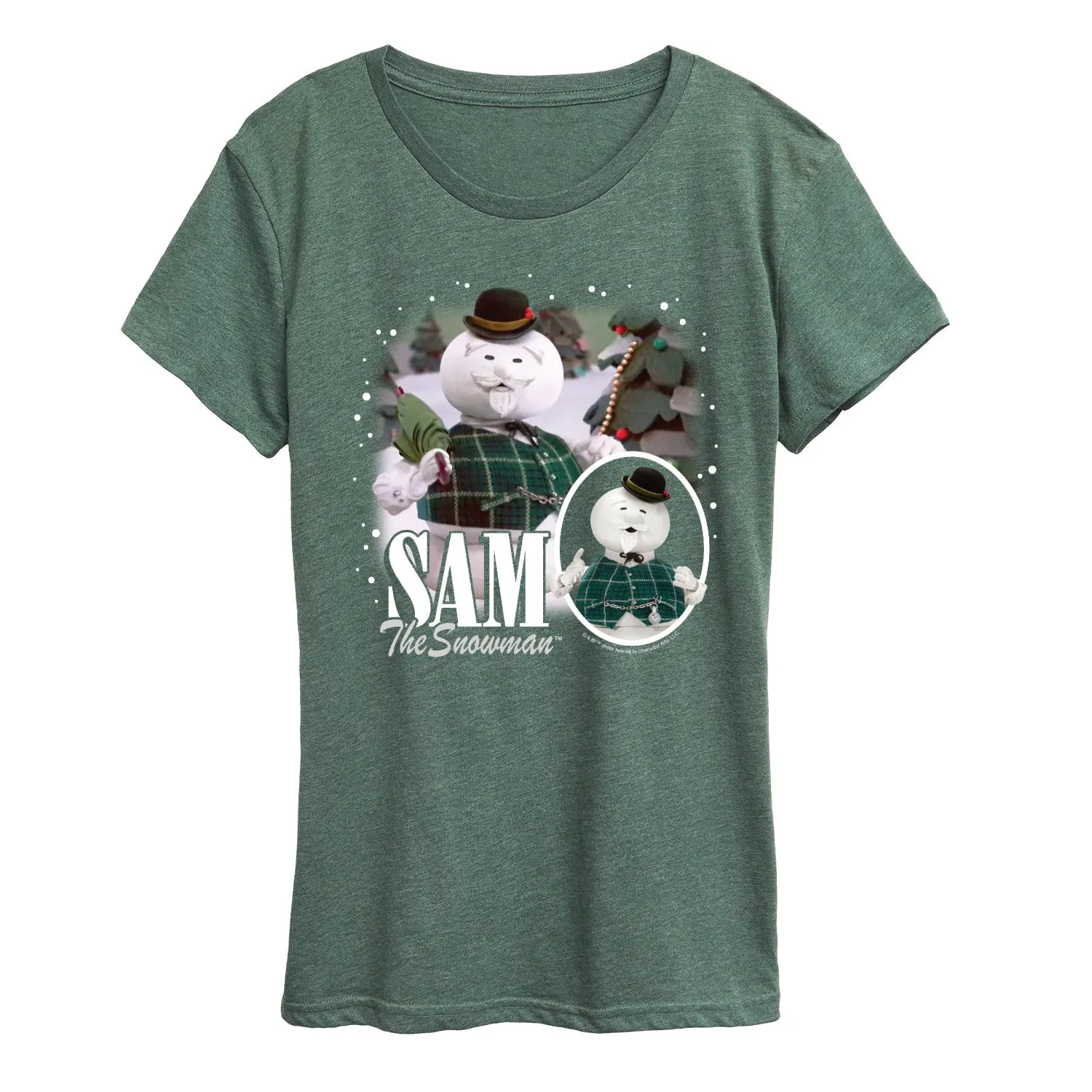 Rudolph - Sam The Snowman Bootleg - Women's Short Sleeve Graphic T-Shirt sold by Zulily product image thumbnail 4
