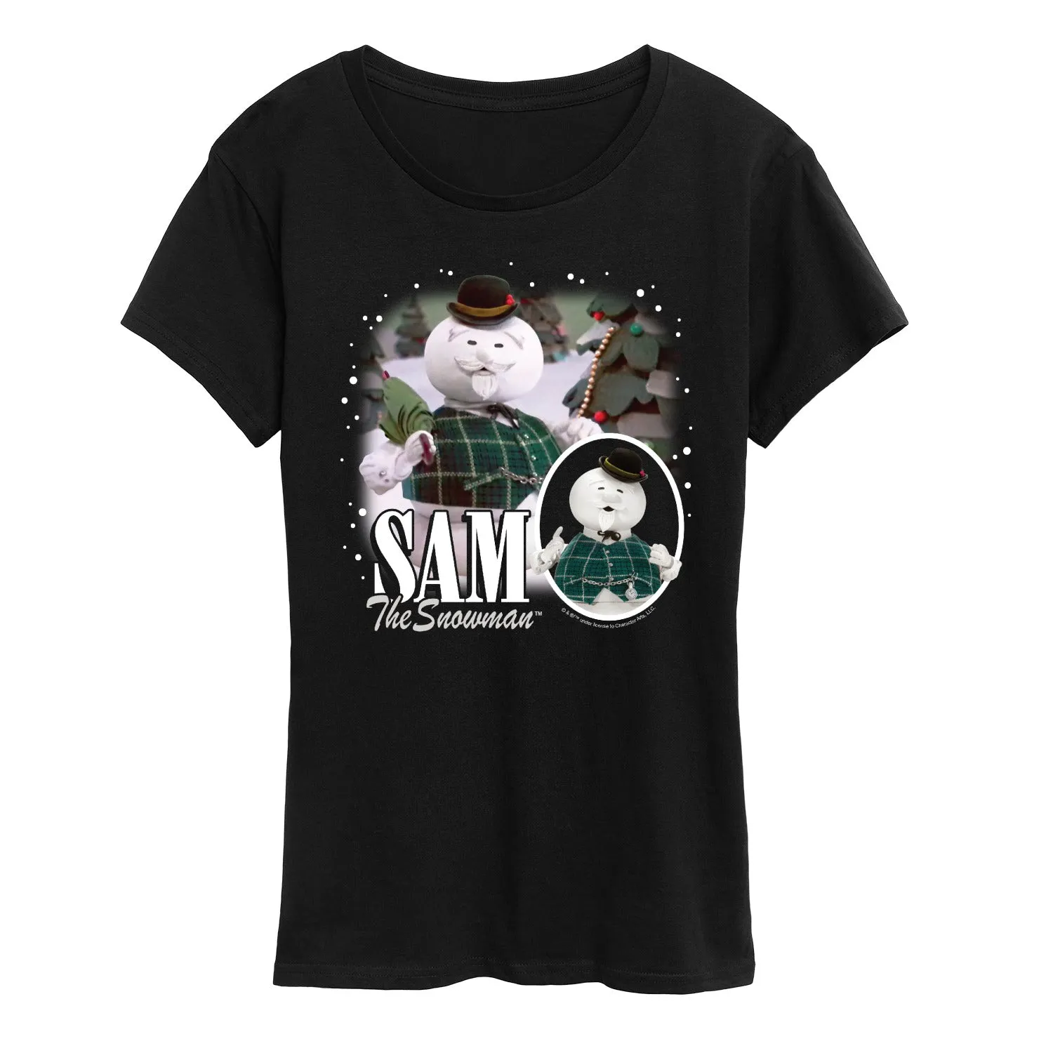 Rudolph - Sam The Snowman Bootleg - Women's Short Sleeve Graphic T-Shirt sold by Zulily