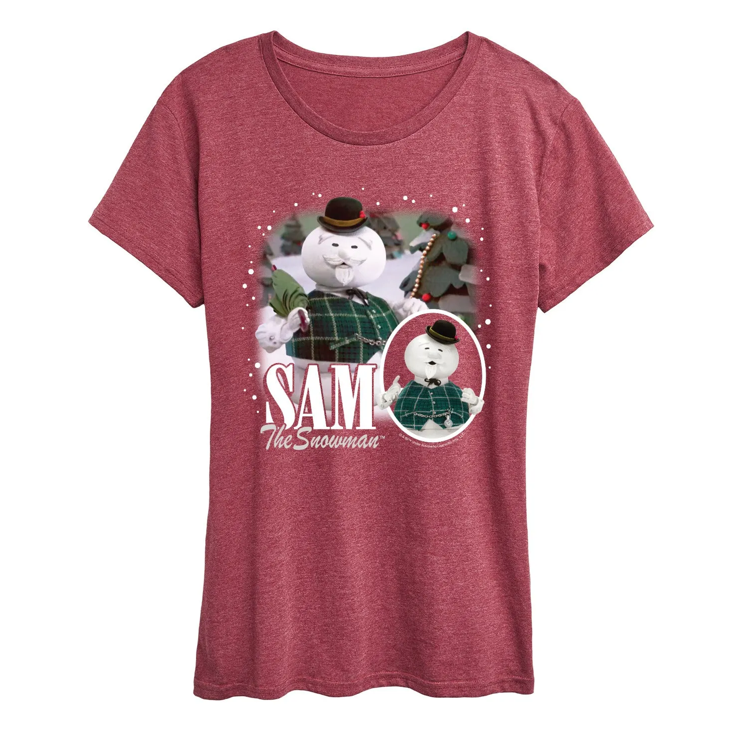 Rudolph - Sam The Snowman Bootleg - Women's Short Sleeve Graphic T-Shirt sold by Zulily product image thumbnail 5